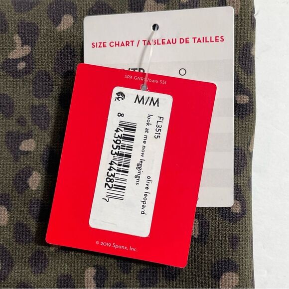 NWT Spanx Look At Me Now Olive Leopard Animal Print Seamless Leggings Size M - Picture 7 of 8